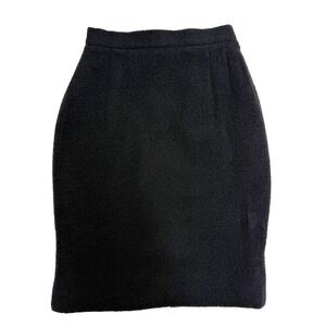 Valentino Boutique Vintage Women Pencil Skirt 6 Black Zip Corporate Italy 80/90s